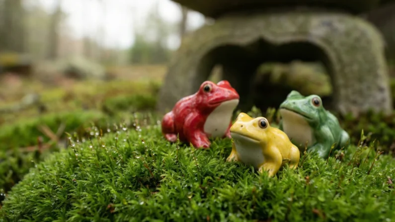 Nyoirin-ji: el templo de las ranas en fukuoka - japanese garden details moss textures miniature frog statues Japanese garden details, moss textures, miniature frog statues