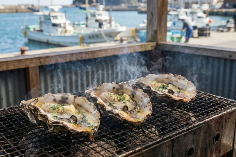 Guía de la bahía de matsushima: qué ver y cuándo ir - ostras a la parrilla en matsushima Ostras a la parrilla en matsushima