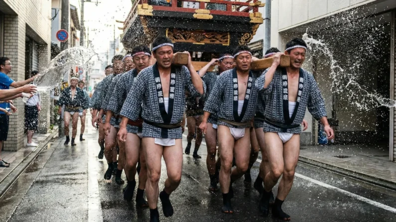 Festival hakata gion yamakasa en fukuoka - cargadores kakiyamakasa agua purificadora hakata Cargadores-kakiyamakasa-agua-purificadora-hakata