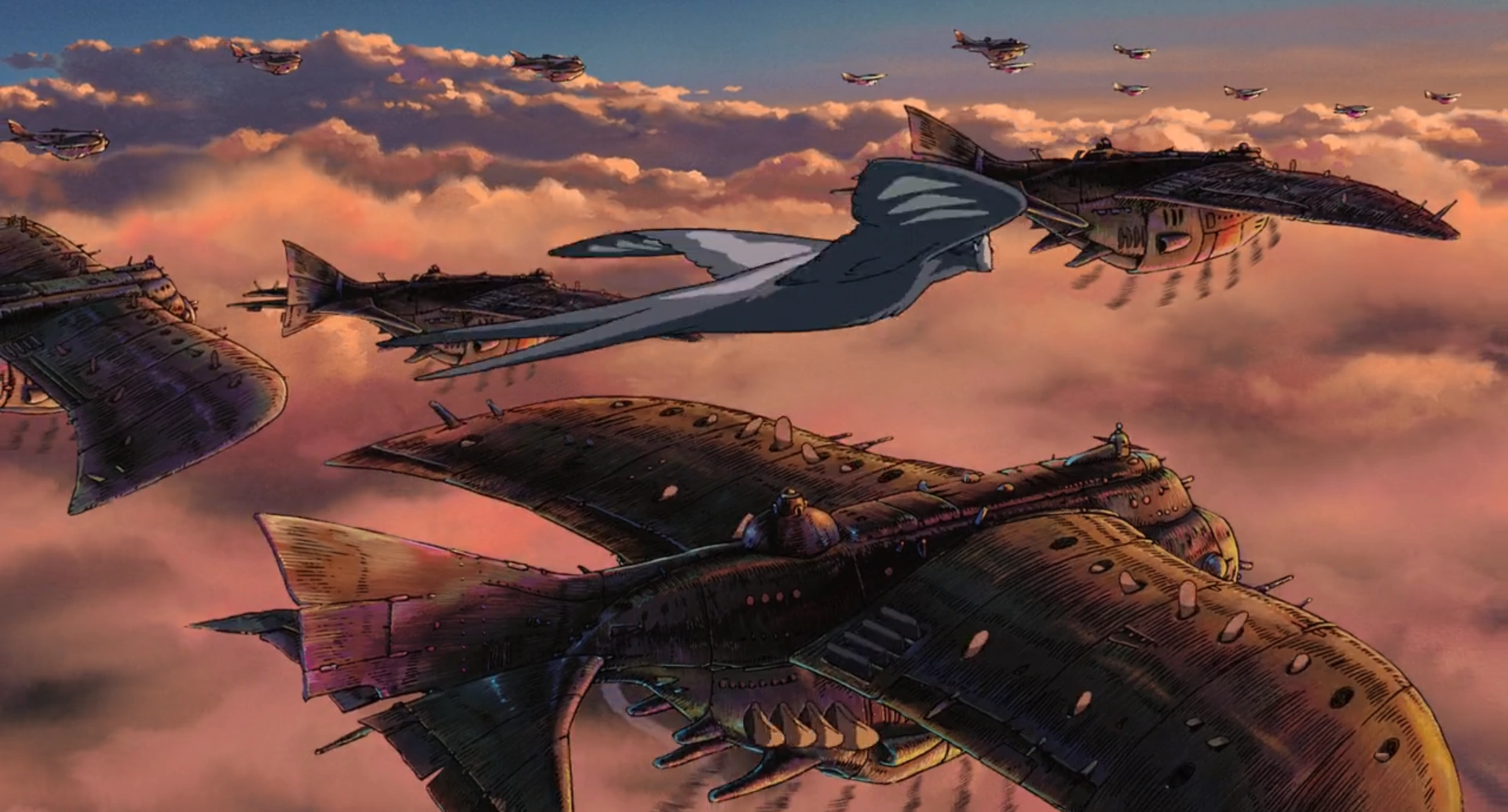 12 secretos de el castillo ambulante que solo los fans notaron - bombarderos magicos guerra de irak ghibli Diseño de los buques de guerra voladores inspirados en la crítica de miyazaki a la guerra de irak.