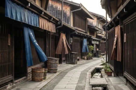 El distrito histórico de sanmachi suji en takayama, un ejemplo impecable de arquitectura feudal al viajar a kanazawa