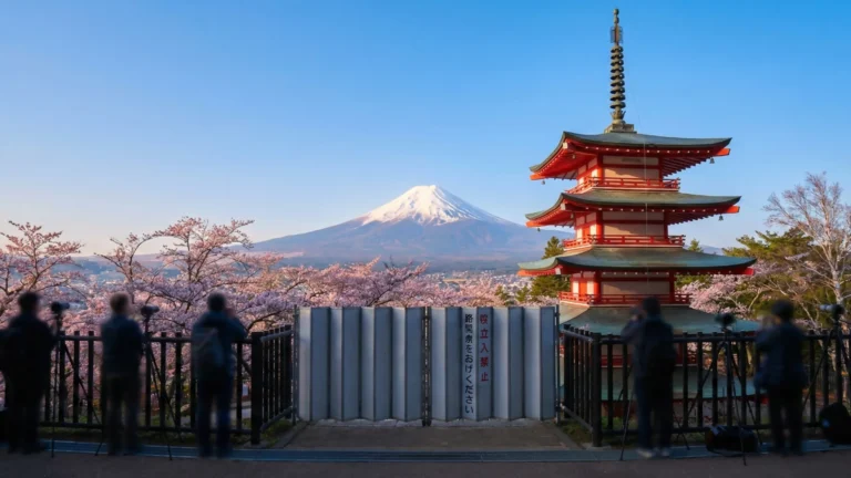 Cancelado el festival de sakura 2026 en el monte fuji por sobreturismo - cancelacion festival sakura monte fuji pagoda chureito 2026 Cancelación del festival de sakura en el monte fuji por sobreturismo