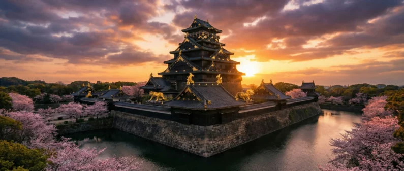 Quién fue toyotomi hideyoshi, el campesino que unificó japón - castillo osaka toyotomi hideyoshi arquitectura dorada Vista panorámica del castillo de osaka, la joya arquitectónica construida por toyotomi hideyoshi para demostrar su poder
