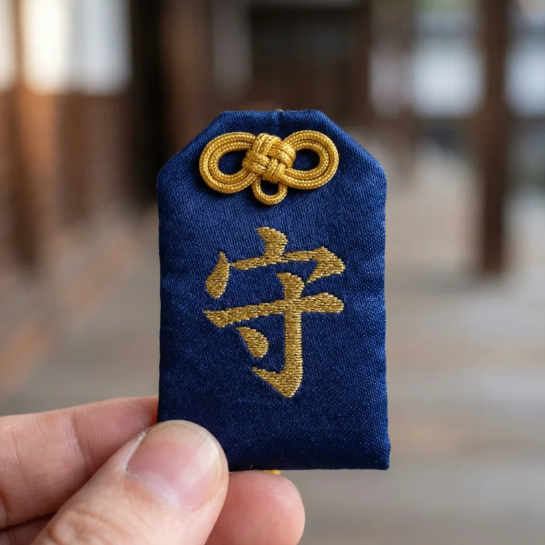 Cómo elegir y usar un omamori, los secretos del amuleto japonés - detalle bordado omamori seda japonesa proteccion El bordado de un omamori oculta un misterio sagrado que nunca debe ser revelado al abrir la bolsa