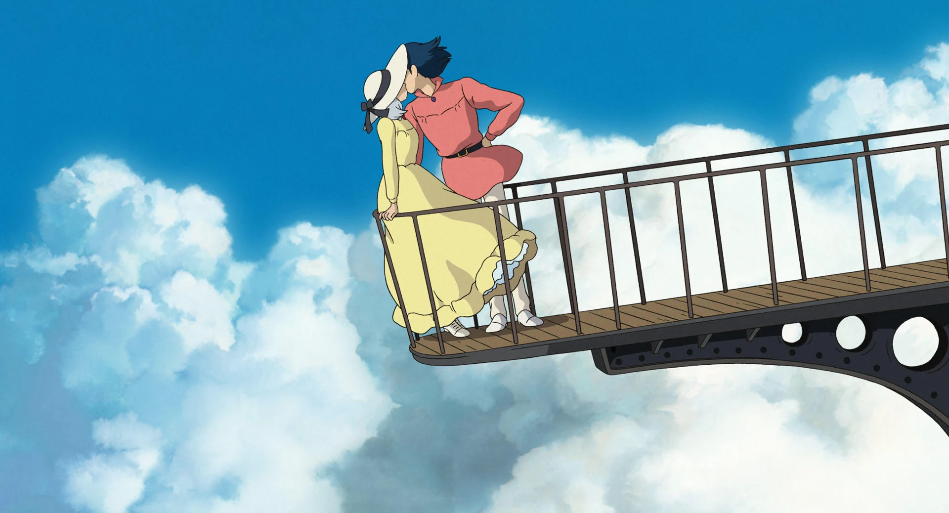 12 secretos de el castillo ambulante que solo los fans notaron - el beso entre howl y sophie en el castillo ambulante Escena del beso entre howl y sophie simbolizando la aceptación y el fin de la maldición.