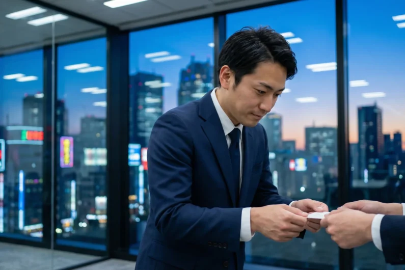 Cómo decir "gracias" en japonés según la situación (y no solo arigato) - intercambio tarjetas negocios meishi etiqueta El intercambio de tarjetas de visita o meishi koukan es un pilar de la etiqueta profesional que define la primera impresión en el mundo de los negocios en japón
