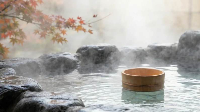 Kanazawa y el secreto para descubrir el japón más auténtico en tu próximo viaje - kaga onsen detalles termas japonesas relajacion Detalle del vapor en un onsen tradicional de la región de kaga onsen, el refugio de relax en el centro de hokuriku
