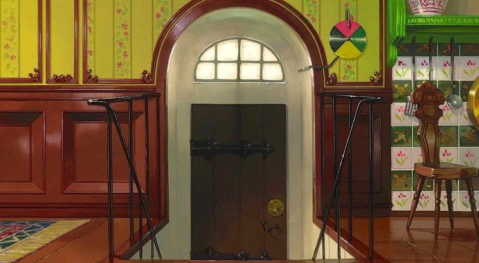 12 secretos de el castillo ambulante que solo los fans notaron - las puertas en el castillo ambulante tienen un significado Detalle del dial de colores de la puerta mágica y su simbolismo en la vida de howl.
