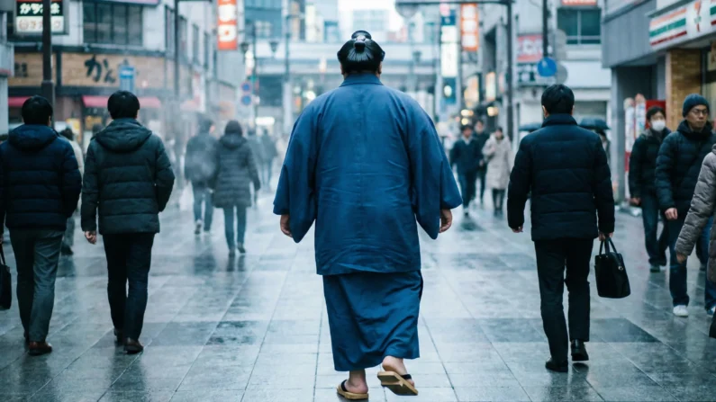 ¿viajar a japón en febrero o marzo? Los 4 imprescindibles que los turistas ignoran - luchador sumo namba osaka marzo chonmage Luchador-sumo-namba-osaka-marzo-chonmage