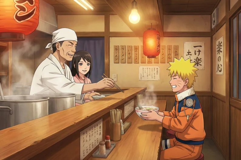 ¿por qué los personajes de anime siempre comen ramen? - naruto ichiraku ramen familia elegida sanacion trauma Para naruto, el ichiraku ramen simboliza el calor de una familia elegida y la sanación del trauma, un lugar real que inspiró al autor