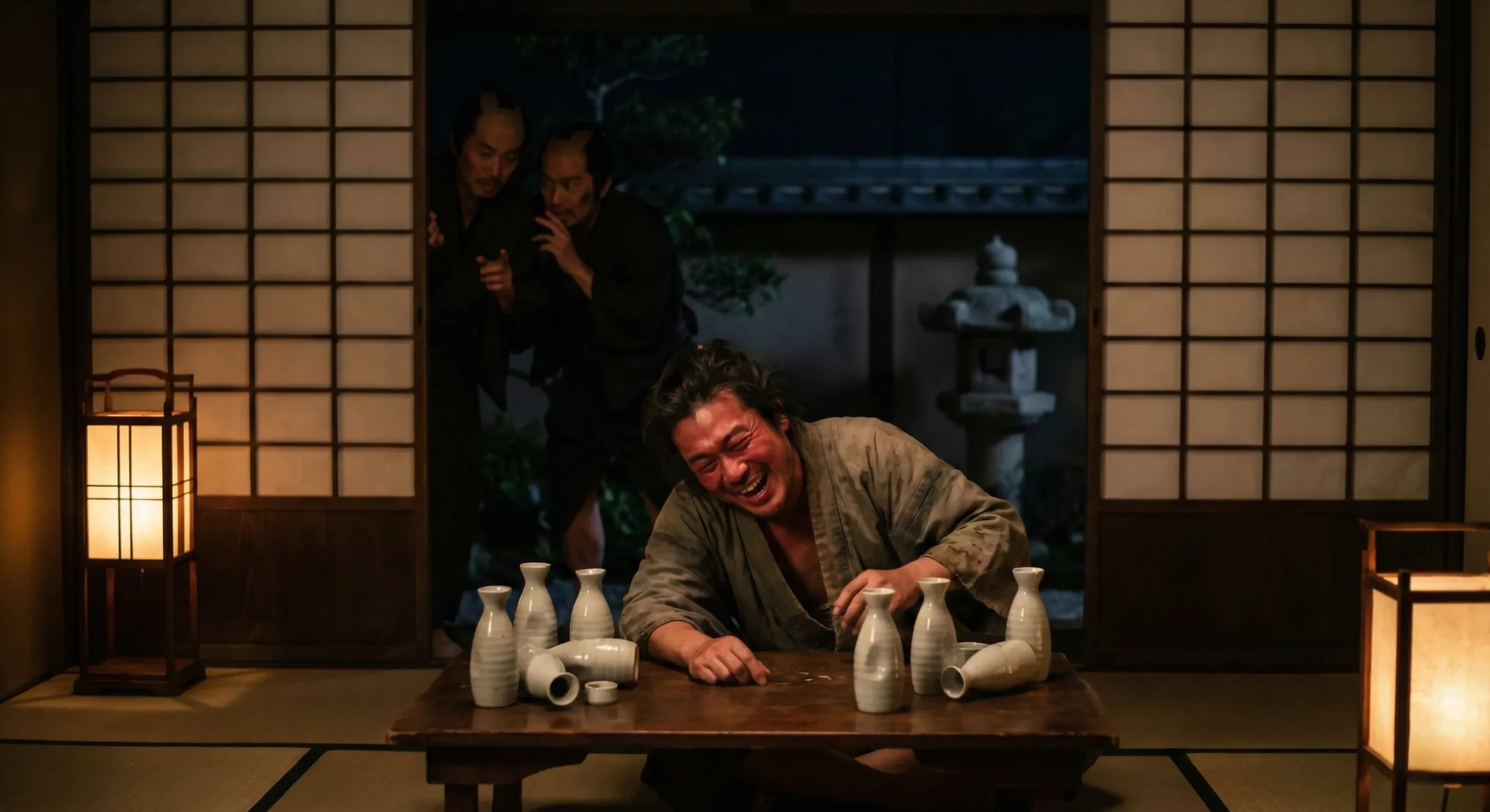 La leyenda de los 47 ronin: historia, honor y guía de visita - oishi kuranosuke engano kioto 47 ronin scaled El líder de los rōnin, ōishi kuranosuke, finge una vida de excesos en las tabernas de kioto para convencer a los espías de que ya no busca venganza.