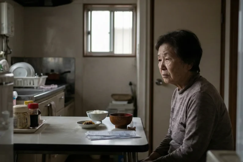 ¿qué es un hikikomori? El impactante secreto del aislamiento social que sacude al japón - problema 8050 japon hikikomori crisis demografica Una madre anciana frente a la puerta cerrada de su hijo hikikomori ilustra el 'problema 8050', una de las crisis sociales más graves del japón de 2026