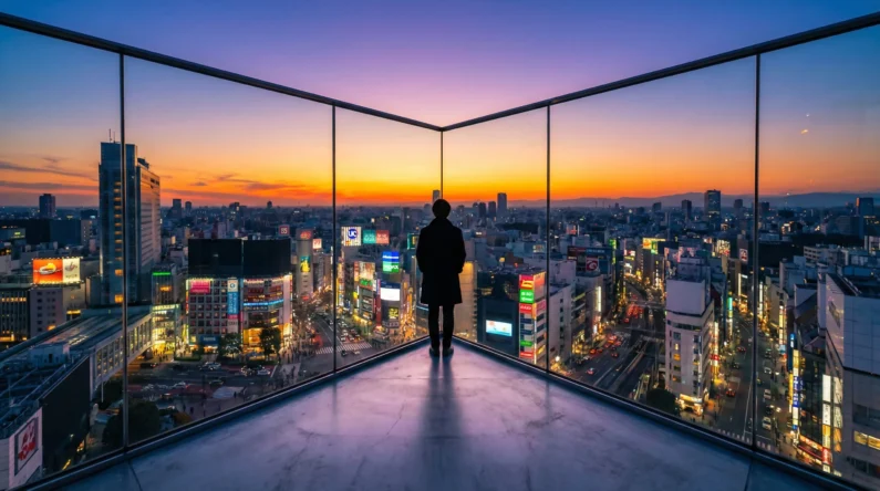 Descubre los 5 mejores miradores de tokio 2026 - shibuya sky mirador tokio atardecer cruce Las vistas desde shibuya sky al atardecer ofrecen la experiencia definitiva de "flotar" sobre el cruce más famoso de tokio, ideal para la foto perfecta de instagram