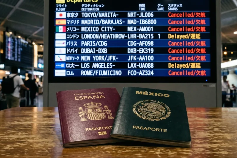 Atrapados en japón por el conflicto entre eeuu e irán: guía completa de ayuda y recursos - pasaporte espanol vuelos cancelados japon emergencia 2026 Impacto del cierre del espacio aéreo por la crisis ee. Uu. E irán: incertidumbre por vuelos cancelados o retrasados