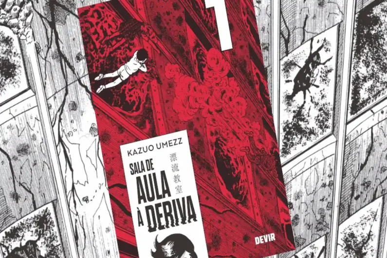5 autores de manga de terror más perturbadores que junji ito - kazuo umezu aula a la deriva portada Portada del primer tomo del manga aula a la deriva de kazuo umezu con predominancia de color rojo intenso y tramas negras.