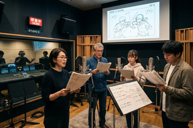 El secreto tras el micro: ¿por qué los seiyuus dominan japón? - el corazon de la grabacion Una toma amplia de un estudio de doblaje profesional en tokio