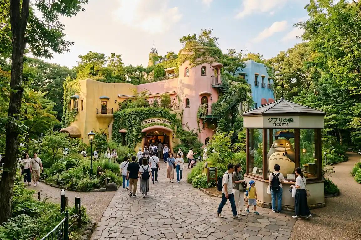 El origen de studio ghibli: por qué se llama así y cómo empezó todo - museo ghibli mitaka japon historia Exterior del museo ghibli en mitaka, japón, mostrando la arquitectura colorida y la naturaleza que lo rodea